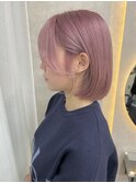 ホワイトグレージュミニウルフチェリーブラウンデジタルパーマ