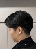 メンズセンターパートニュアンスパーマアップバング