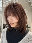 天神大名レイヤーカット大人レイヤーくびれヘアロング今泉