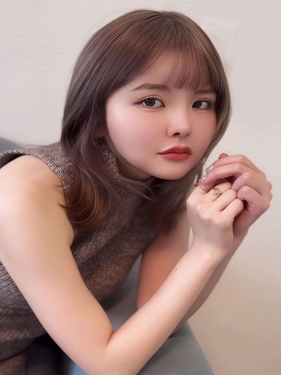 質感ケアカラー+厳選トリートメント+マイクロバブル\14,000→\12,800