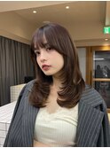 ミディアムレイヤー顔周りレイヤーハッシュカット韓国へア