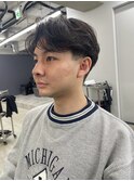 men's/顔周り/ニュアンスパーマ/韓国/センターパート/新宿