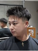 MEN'S/アップバングショート×スキンフェード/短髪