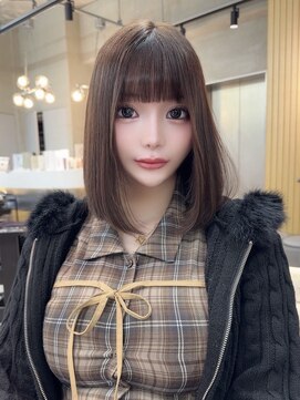 ロンドミラー 博多店(Lond Mirror) イメチェンヘアスタイルピンクベージュ前髪カタログ博多学割ボブ