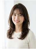 セミロングレイヤーニュアンスパーマ日比谷有楽町20代30代40代
