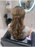 ねじりハーフアップ/心斎橋ヘアセット