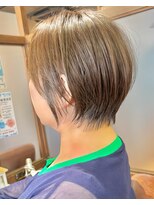 ハピネス クローバー 学園前店(Happiness CLOVER)&nbsp;ナチュラルショートショートボブ×髪質改善×白髪ぼかし50