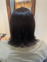 ヘアリゾート粋 トゥジュ 池袋東口店(tujuh) 外はねミディ/ダークブラウン/艶髪