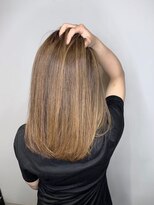 フロート 小阪店(float)&nbsp;ハニーベージュ_厚めバング,ローライト,デザインカラー