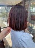 アドミオレッドブラウンミニボブ