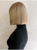 ブロンドベージュボブ_チェリーブラウンフェミニン_ba377562