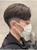 センターパートメンズマッシュパーマニュアンスパーマ刈り上げ