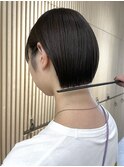 透明感アッシュカラー コンパクトミニボブ
