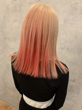 マナヘアー 倉敷(Mana Hair) ホワイトベージュ　インナーレッド