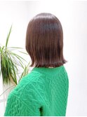 Say.ミディアムボブブルーカラー細めハイライトデジタルパーマ