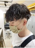 大宮波巻きスパイラルパーマツイストパーマメンズマッシュウルフ