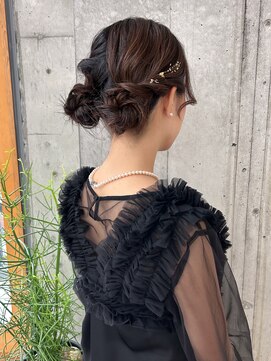 オムズポカ 栄矢場町店(OM's poka) 金箔ヘアセット/アシンメトリーツイン