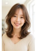 ナチュラル小顔前髪あり後れ毛サイドバング結べるボブくびれヘア