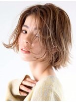 アース 四日市店(HAIR&MAKE EARTH) 透け感ベージュ×無造作外ハネボブ