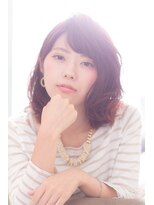 エルデ ナインズ ヘアー スタンド 川口店(elde 9's HAIR STAND)&nbsp;イメチェンフォギーベージュ耳かけ毛先パーマ厚めバング