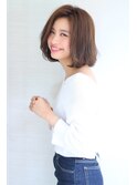 ローライトアッシュブラウン大人かわいいスリークボブ大人ボブ