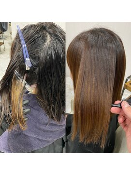 イーエス(E.S) ハイトーン、ブリーチ毛の方でも相談可☆酸性縮毛矯正