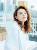 くせ毛風ミディアムロング