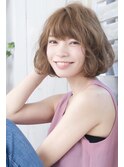 大人可愛いミディアムボブゆるふわ丸みミディ20代30代40代a