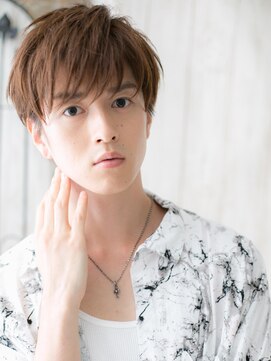 メンズヘア ビーセカンド 草加店(MENS HAIR B-2) ハイライトカラーで透明感!斜めバングこなれショートS草加