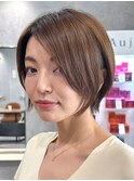 30代40代大人女性/前髪ありショートボブ/ショートヘア/髪質改善