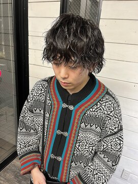 ハグ 横浜(HUG) 少し遊びのある色気のある波巻きスパイラル＊マッシュウルフ