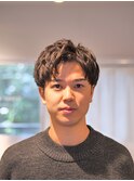 柔らかいアップバング 清潔感 大人 スーツ ビジネス
