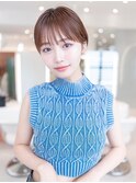 大人かわいい前髪セシルカットココアブラウンフリンジウェーブす