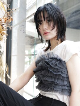 エムスラッシュ ソル センター南(M.SLASH SOL) アッシュグレー/レイヤーカット/ミディアムウルフ/SOLセンター南