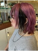 ヘムライトブラックハイトーンピンクカラーダブルカラー