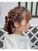 編み込みヘア