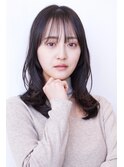 ミディアムレイヤー/20代30代大人かわいい/グレージュカラー