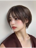 ショートボブミニウルフチェリーブラウン20代30代40代50代