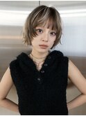 デザインカラー　ハイライト　ローライト　ミニボブ　ウルフ
