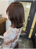ミディアムロングレイヤーミディアムレイヤー顔周りレイヤー韓国
