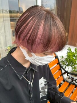 クラン バイ ナチュラル(clan by Natural) ピンクアンブレラカラー/マッシュウルフ/メンズデザインカラー
