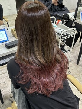 アジールヘア 所沢プロペ通り店(agir hair) ピンクグラデーションカラー