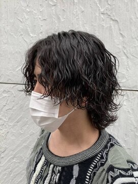 ワンズ リー 下北沢店(ONE's ly) センターパート波巻きパーマニュアンスパーマ