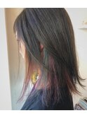 インナーに3色、1ブリーチで出せるカラーでお任せスタイル