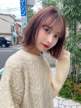 ロンド クラン 岡崎(Lond Clan) 韓国顔周り前髪ボブ×ブリーチしないチョコレートカラー[岡崎]