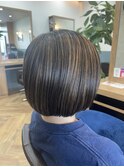 切りっぱなしボブ/ハイライト/20代/30代/40代/50代