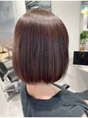 切りっぱなしボブ/美髪/ピンクブラウン[佐賀駅]