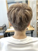 白髪ぼかし★ハイトーントープグレージュ★ベリーショート★坂田