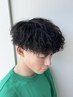 メンズカット＋ツイストスパイラルパーマ＋パーマ用トリートメント　￥12000