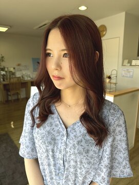 ナチュラル(Natural) 顔周りレイヤー×ピンクカラー